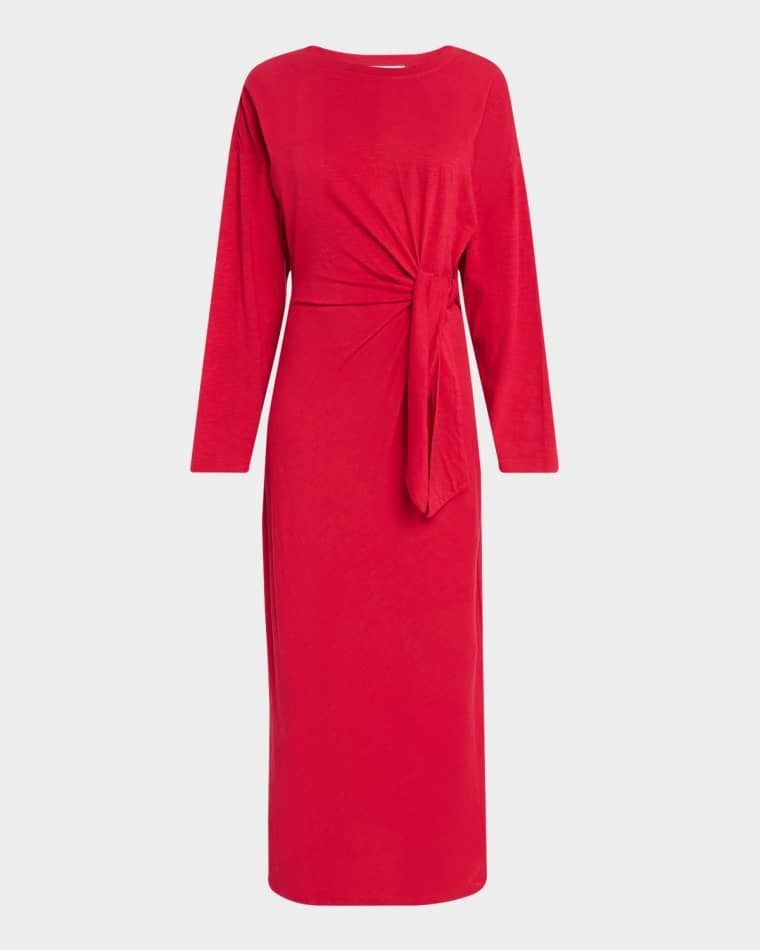 오가닉 코튼 미디 드레스 Vanina Tie-Waist Organic Cotton Midi Dress prod277290436DRAGON FRUIT