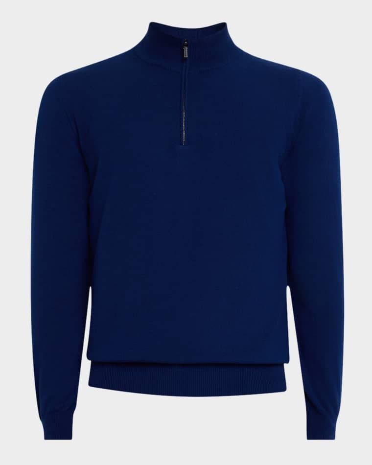 남성 캐시미어 반집업 스웨터 Men's Kid Cashmere Quarter-Zip Sweater prod273050211NAVY