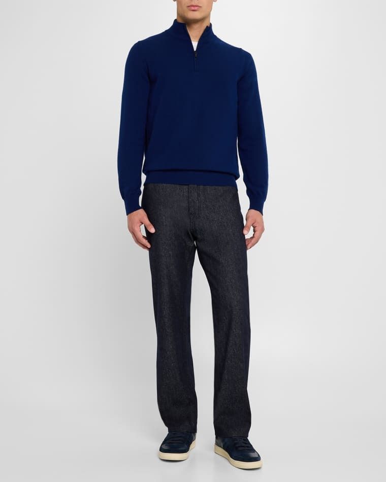 남성 캐시미어 반집업 스웨터 Men's Kid Cashmere Quarter-Zip Sweater prod273050211NAVY