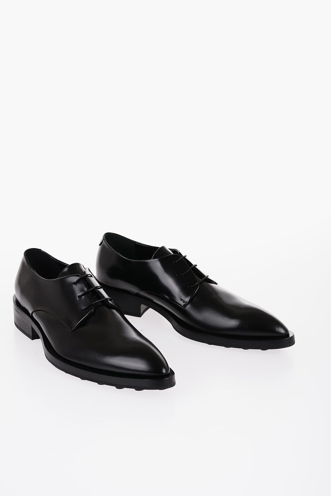 포인트 가죽 더비 신발 러버 솔 Point Toe Leather Derby Shoes with Rubber Sole 617300