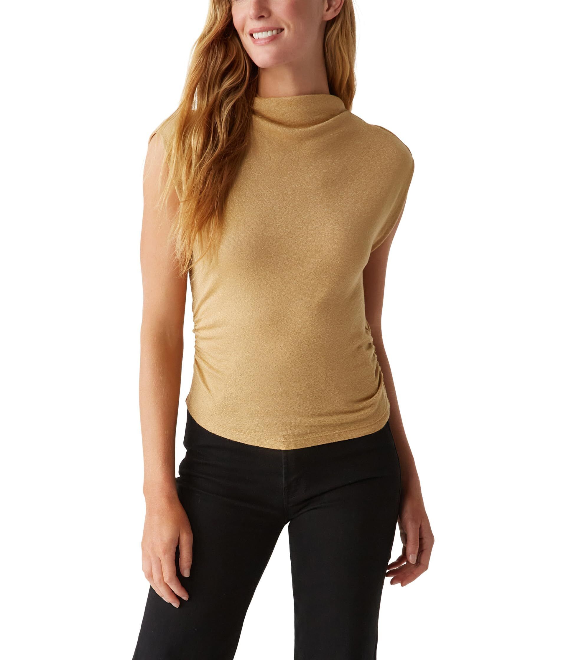 넥 파워 숄더 탑 Reese Mock Neck Power Shoulder Top 9996542 1102640