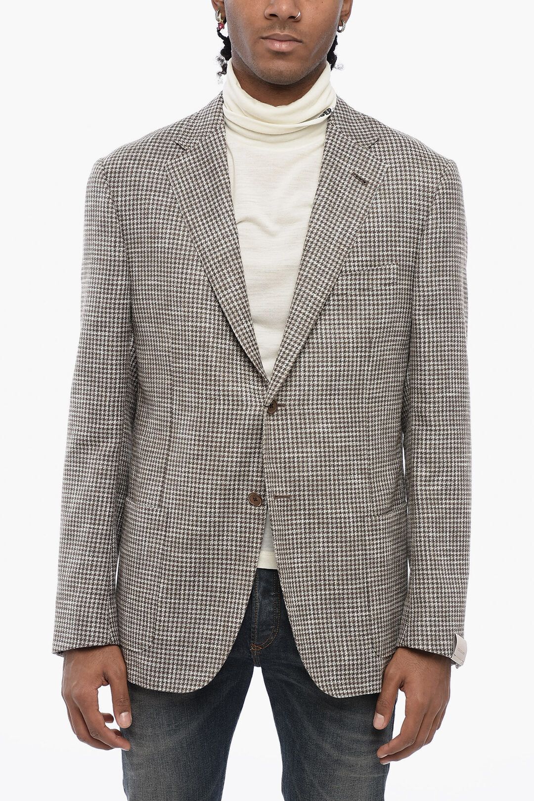 하운드투스 패턴 게이트 실크 블렌드 블레이저 Houndstooth Patterned GATE Silk Blend Blazer 617524