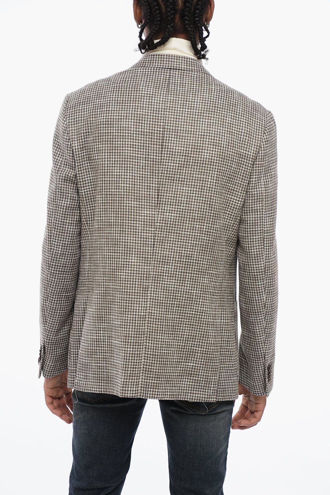 하운드투스 패턴 게이트 실크 블렌드 블레이저 Houndstooth Patterned GATE Silk Blend Blazer 617524