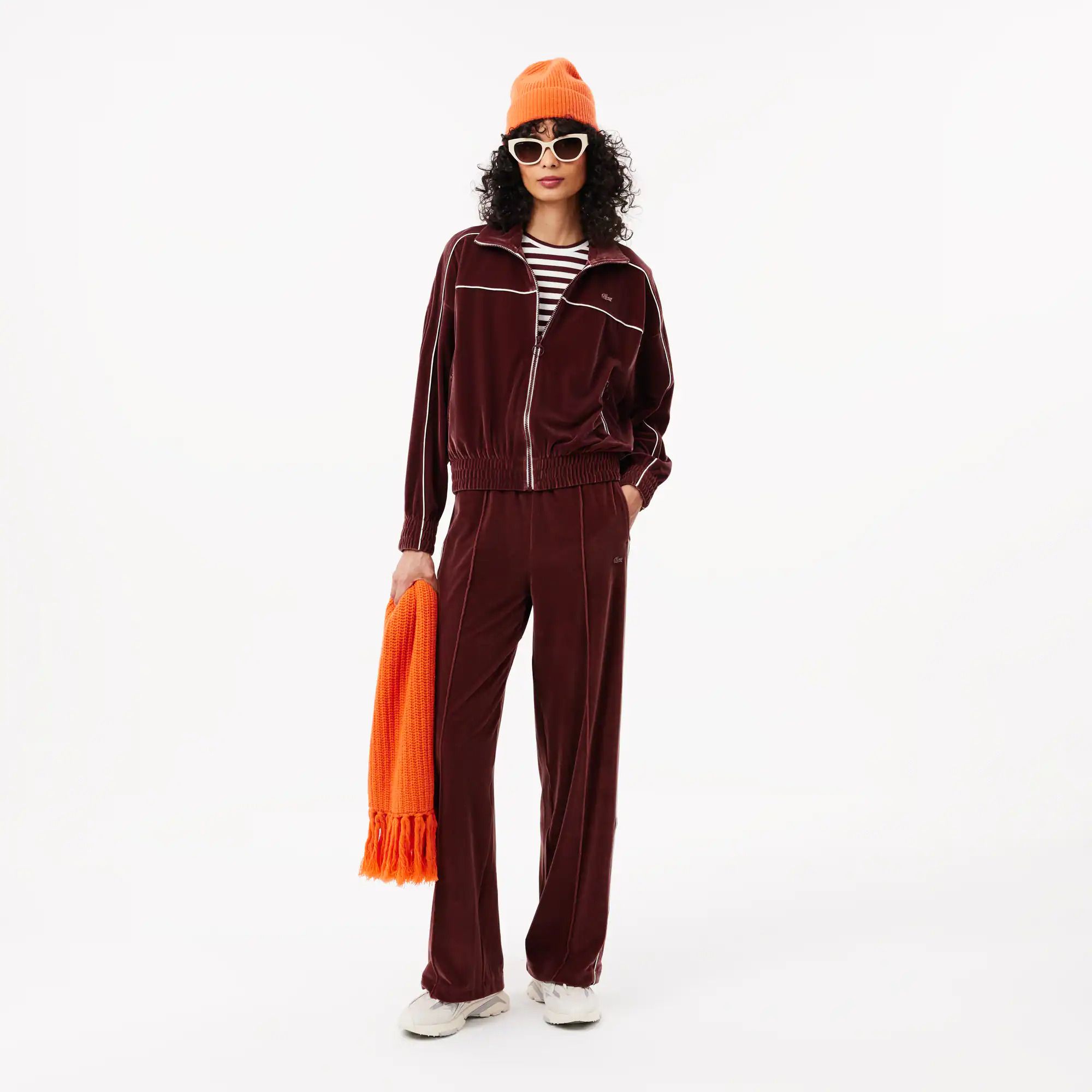 여성 오버사이즈 집업 벨루어 스웻셔츠 Women's Oversized Zip-Up Velour Sweatshirt SF2658-51-ICR