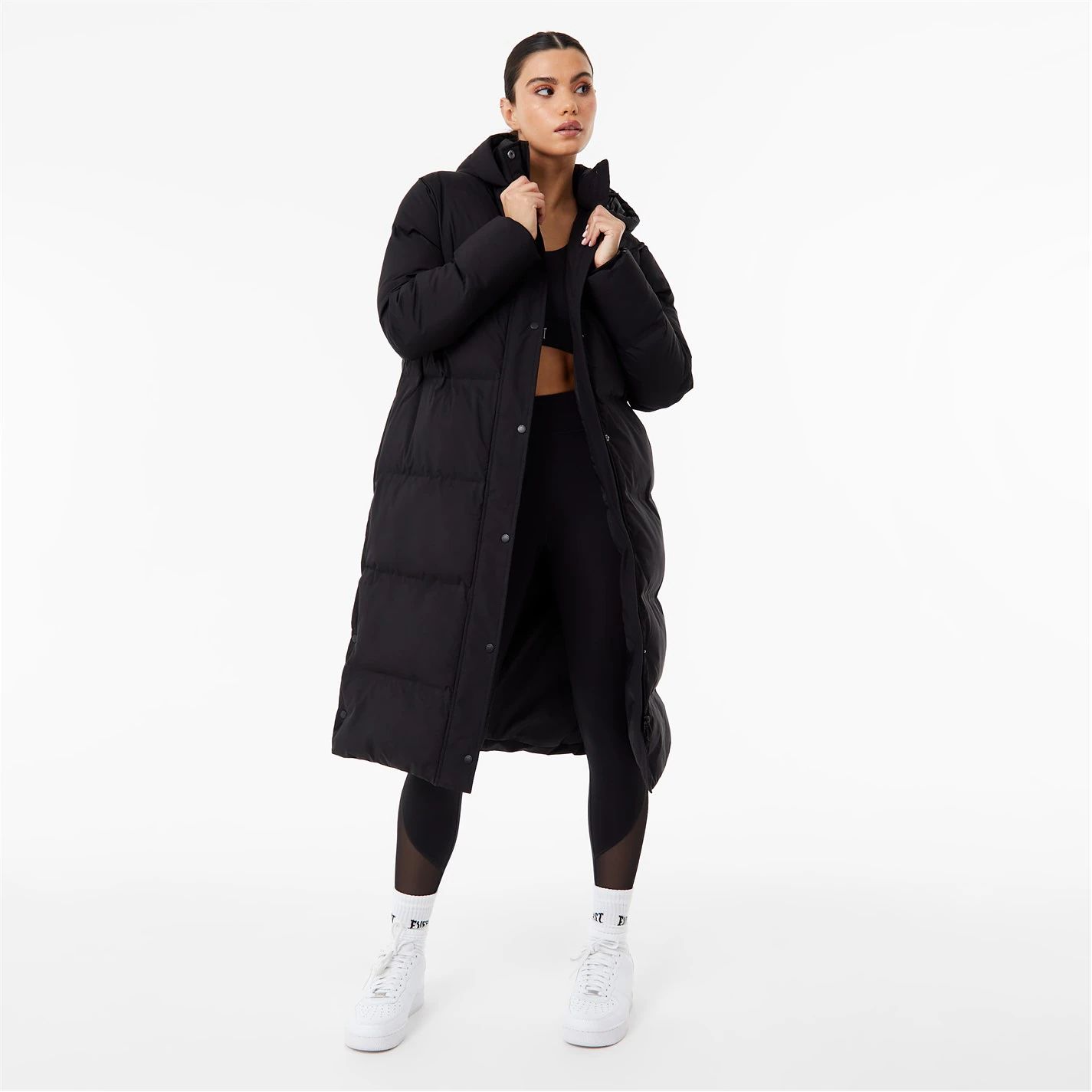 Hooded longline coat online