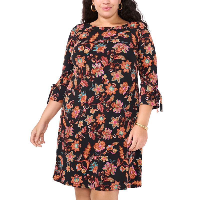 Plus size floral shift dress best sale