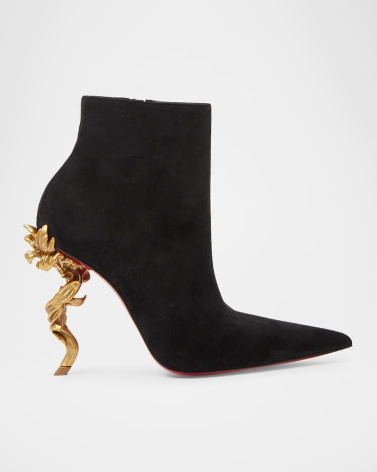 벨르 스웨이드 레드 솔 앵클 부티 Belle Suede Red Sole Ankle Booties prod274130273BLACK