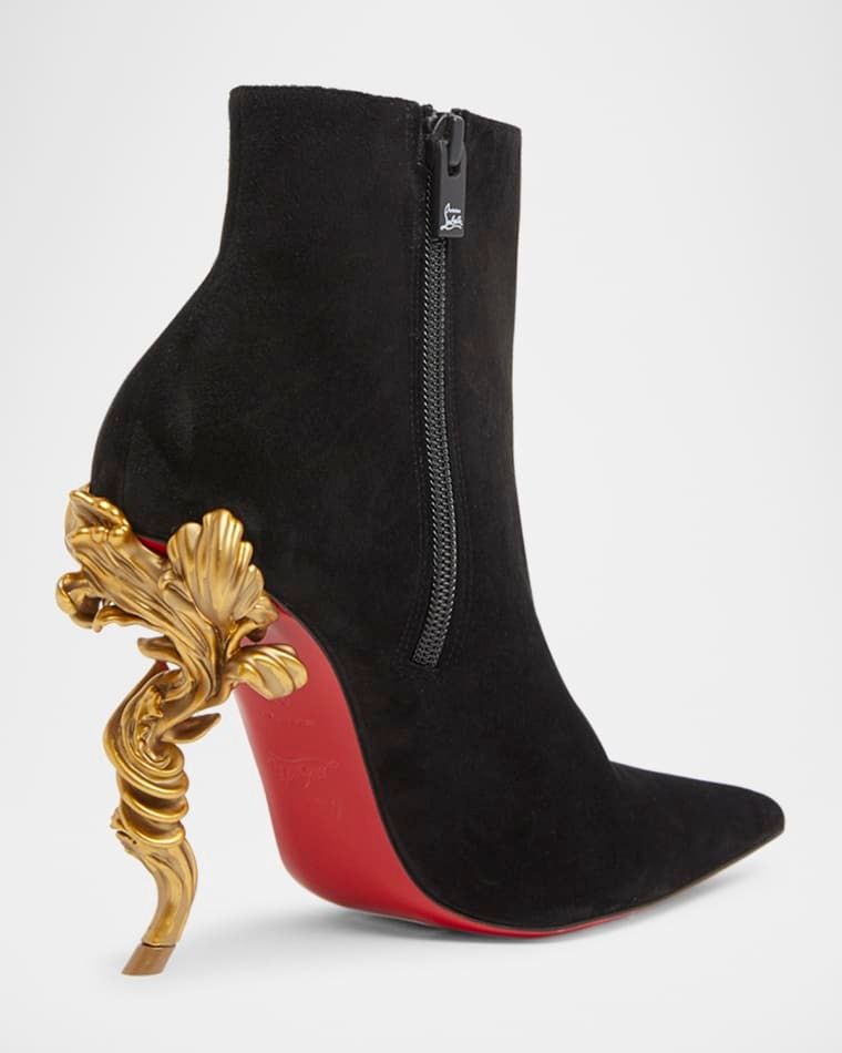 벨르 스웨이드 레드 솔 앵클 부티 Belle Suede Red Sole Ankle Booties prod274130273BLACK