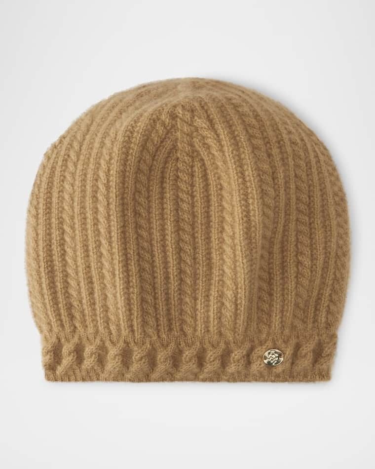 시몬 케이블 니트 캐시미어 비니 Simone Cable Knit Cashmere Beanie prod277090093BRULEE
