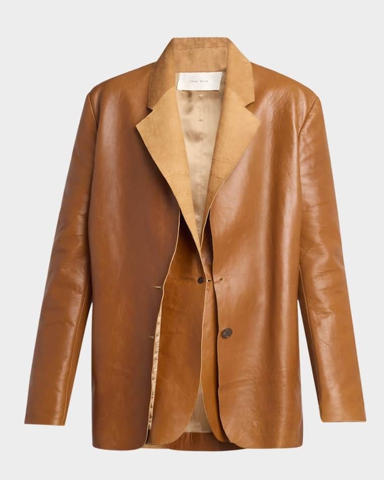 가죽 자켓 Lysandre Leather Jacket prod276430008CARAMEL