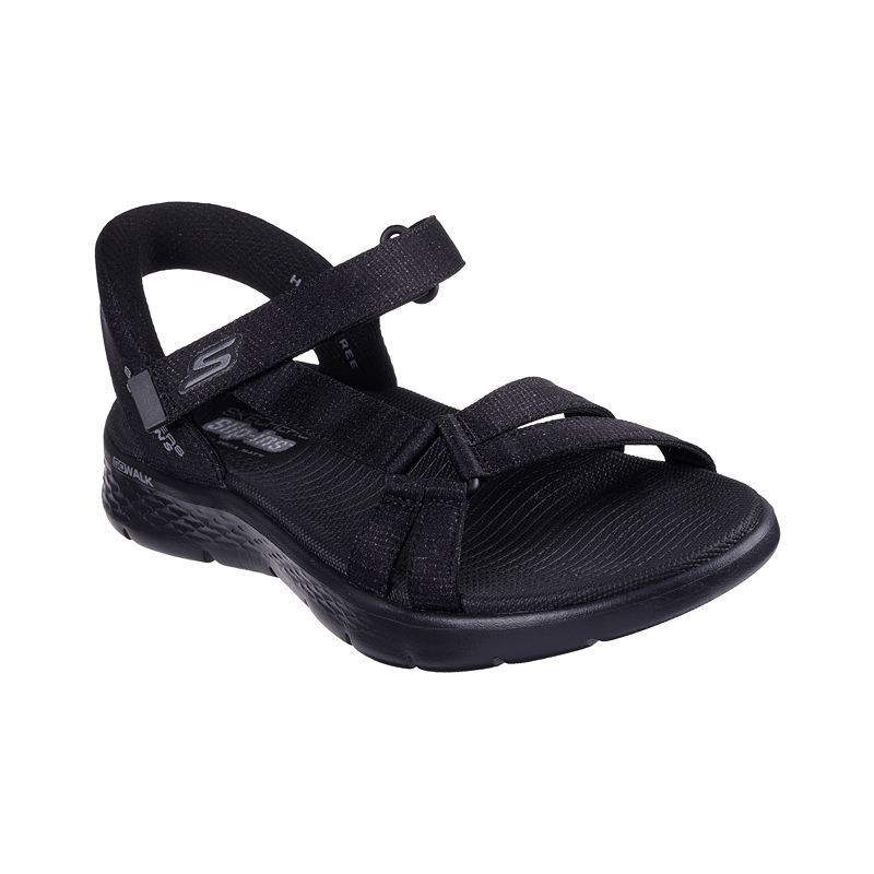 여성 슬립 플렉스 샌들 Women's Slip Ins- GO WALK Flex SD - Illuminate Walking Sandals from Finish Line 18199824 Black