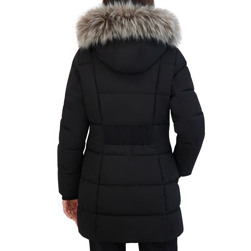 여성 후드 푸퍼 코트 Women's Faux-Fur-Trim Hooded Puffer Coat 18279833 Noir