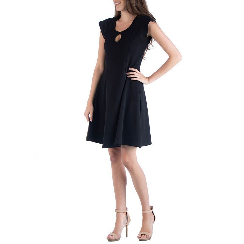 넥 에이라인 드레스 디테일 Scoop Neck A-Line Dress with Keyhole Detail 11065496 Black
