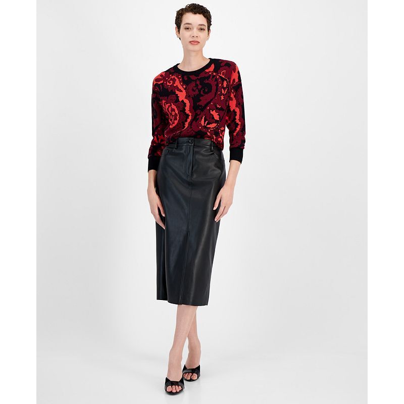 여성 포우 가죽 스커트 Women's Faux Leather Pencil Skirt 19357400 Black