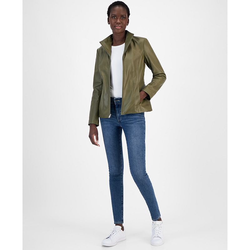 여성 가죽 코트 Womens Leather Coat 14213768 Sage