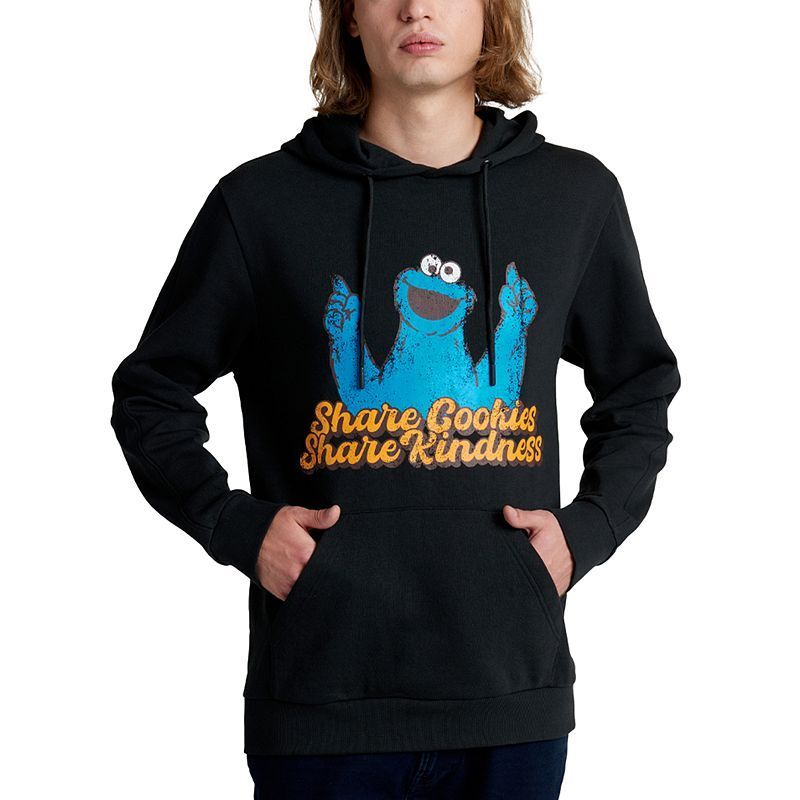 x 스트리트 남성 슬림 핏 몬스터 후디 X Sesame Street Men's Slim Fit Cookie Monster Hoodie 17555174 Black