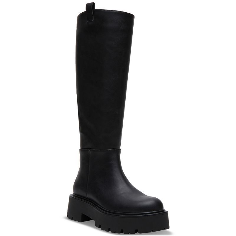하이 부츠 Crow Wide-Calf Lug-Sole Knee High Boots 16533349 Black