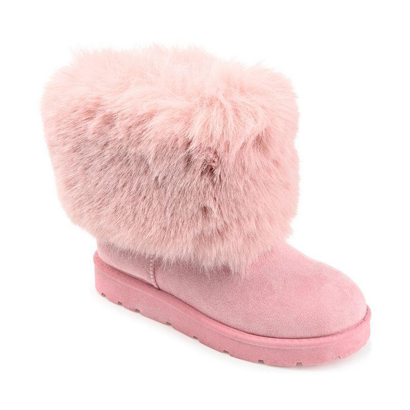 여성 솔 포우 퍼 부츠 Women's Shanay Lug Sole Faux Fur Cold Weather Boots 14842852 Pink