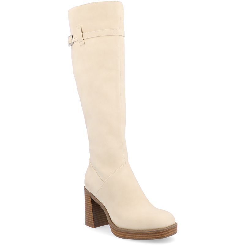 여성 와이드 스퀘어 플랫폼 하이 부츠 Women's Letice Wide Width Wide Calf Square Toe Platform Knee High Boots 17031388 Cream