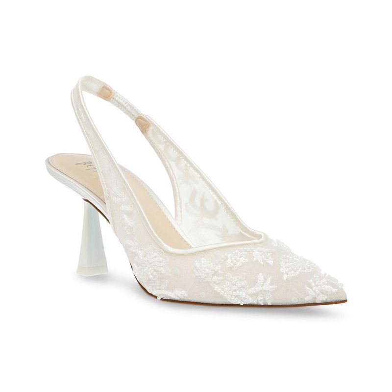 여성 자수 슬링백 이브닝 펌프스 Women's Nikki Embroidered Slingback Evening Pumps 17826798 Ivory