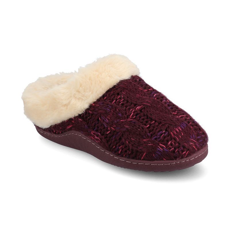 여성 라운드 니트 크로그 Women's Adiah Round Toe Knitted Clog Slippers 19815465 Berry