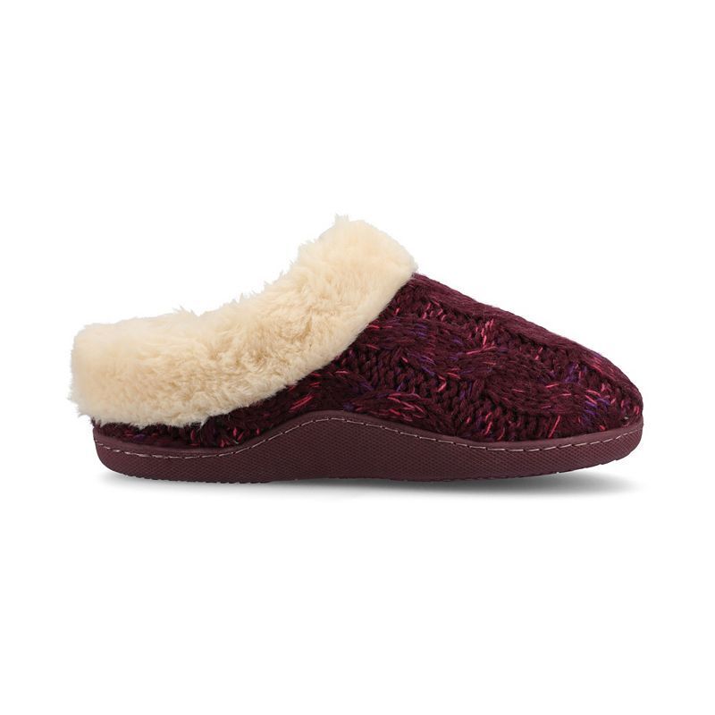 여성 라운드 니트 크로그 Women's Adiah Round Toe Knitted Clog Slippers 19815465 Berry
