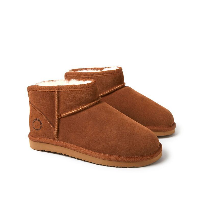 여성 시어링 마이크로 부티 Women's Riverland Genuine Shearling Micro Bootie 14626730 Chestnut