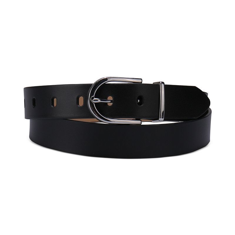여성 버클 바지 팬츠 드레스 벨트 Women's Rounded Buckle Trouser Pant Dress Belt 16707862 Black