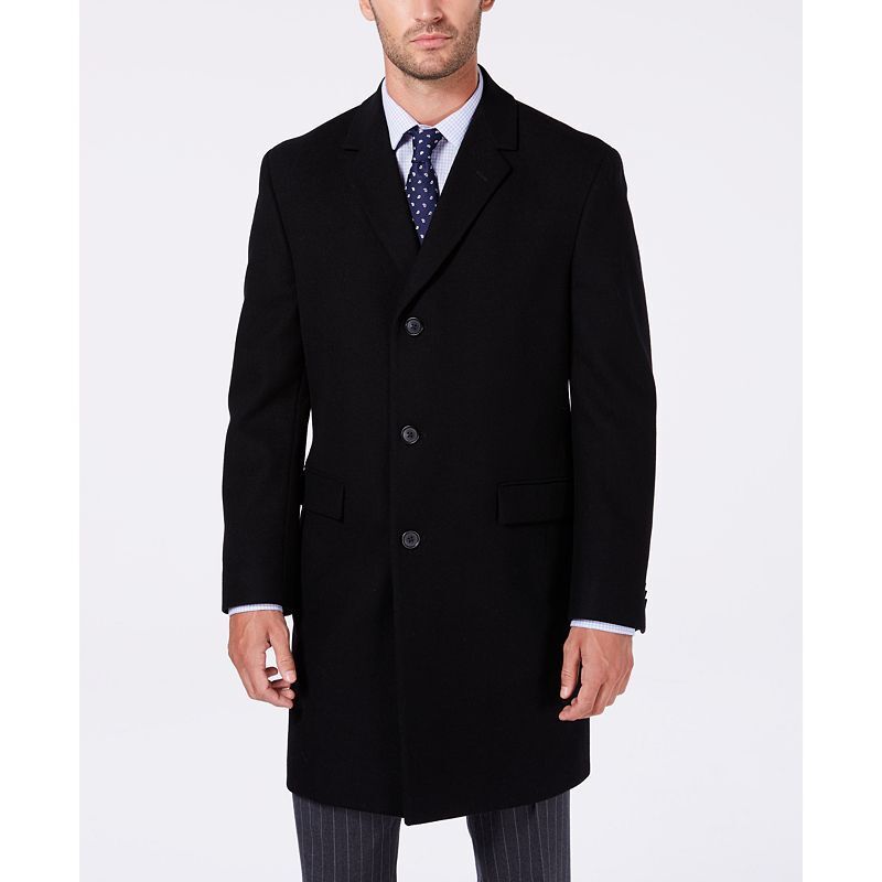 남성 Men's Classic-Fit Batten Overcoat 6446964 Black