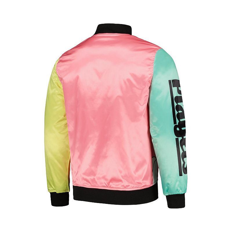 남성 핑크 그래픽 새틴 자켓 Men's Pink Looney Tunes Graphic Satin Full-Snap Jacket 16982542 Pink