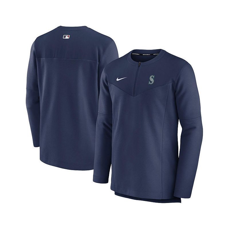 남성 네이비 컬렉션 타임 퍼포먼스 탑 Men's Navy Seattle Mariners Authentic Collection Game Time Performance Half-Zip Top 16046325 Navy