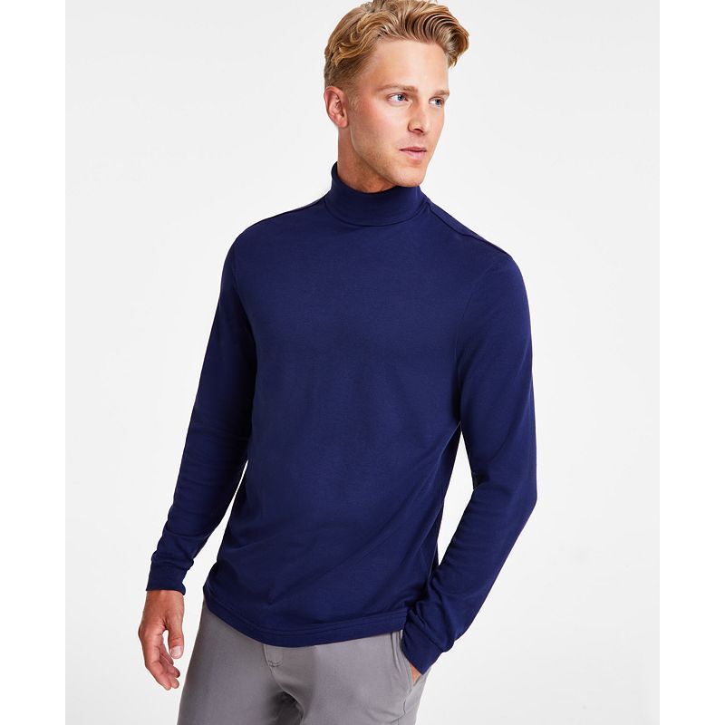 Club Room Men s Solid Turtleneck Shirt Created for Macy s 4827949 Navy