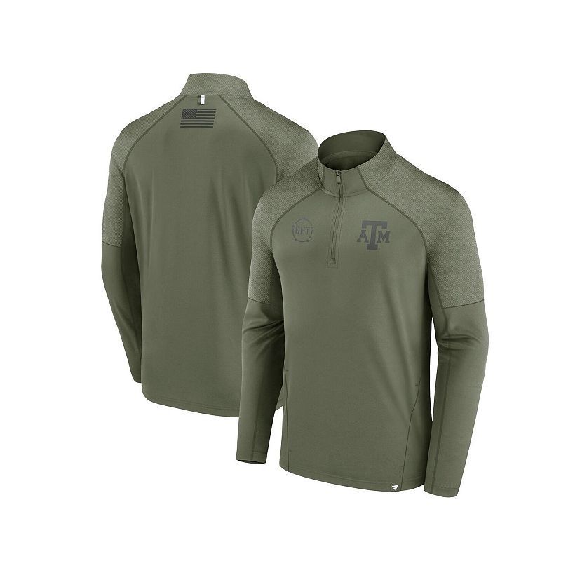 남성 올리브 반집업 자켓 Men's Olive Texas A&M Aggies OHT Military-Inspired Appreciation Titan Raglan Quarter-Zip Jacket 17123488 Olive