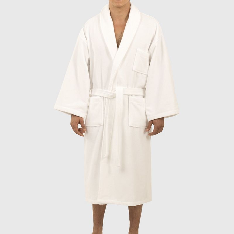 코튼 남성 테리 수퍼 Pure Cotton Men Terry Cloth Bathrobe Super Absorbent Hotel Spa Robe 16989989 White