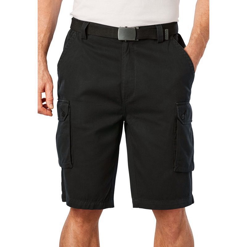 빅 톨 사이드 카고 숏 트윌 벨트 Big & Tall 12" Side Elastic Cargo Short With Twill Belt 18595438 Black