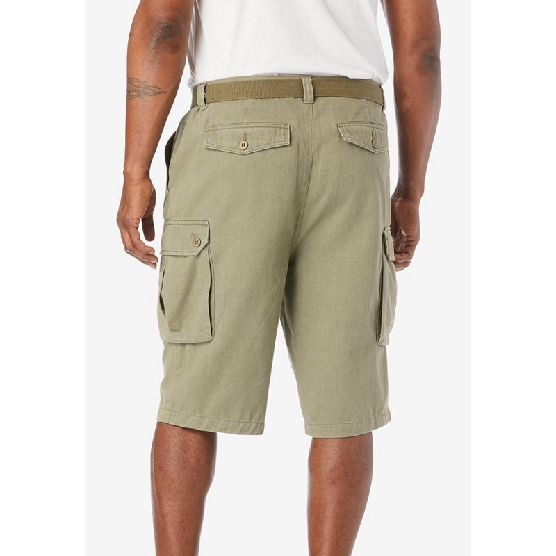 빅 톨 사이드 카고 숏 트윌 벨트 Big & Tall 12" Side Elastic Cargo Short With Twill Belt 18595438 Black