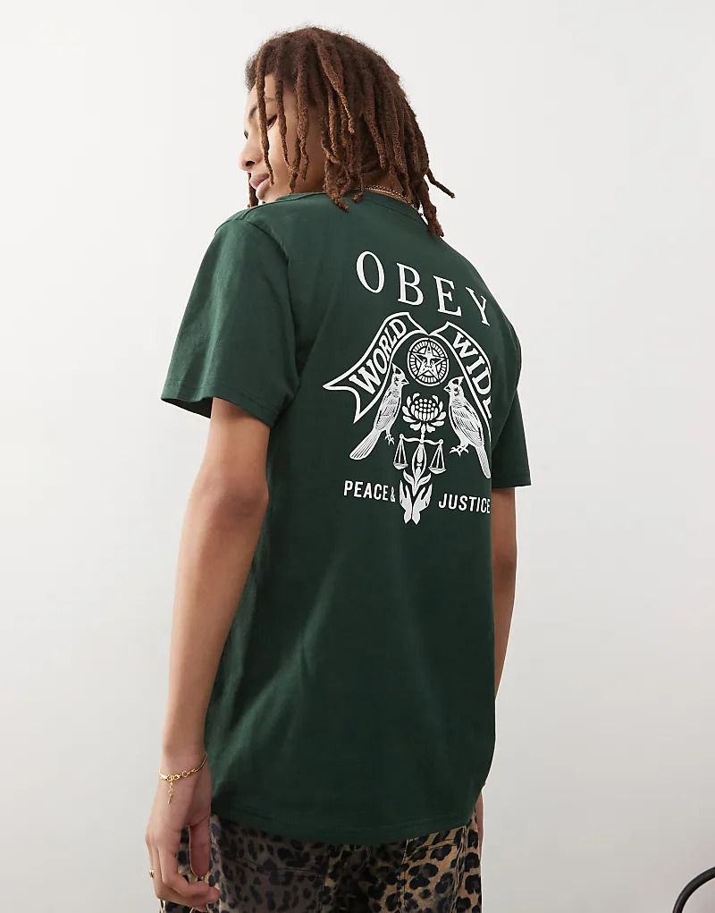 오브 티셔츠 프린트 Birds of Justice   T-Shirt in Grun mit Print 207226146GRÜN