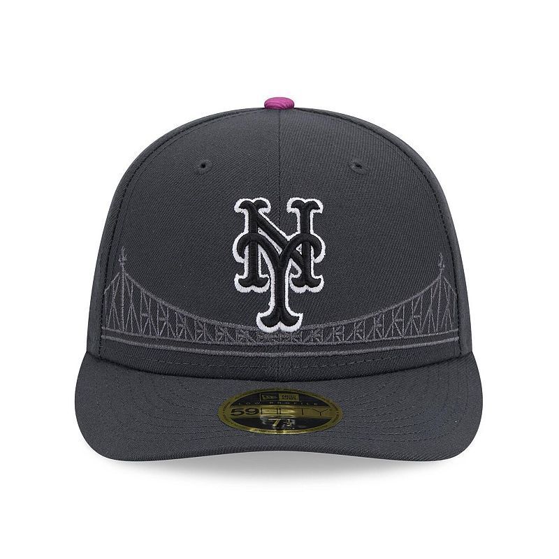 남성 뉴 욕 시티 로우 핏 모자 Men's Graphite New York Mets 2024 City Connect Low Profile 59FIFTY Fitted Hat 18524217 Graphite