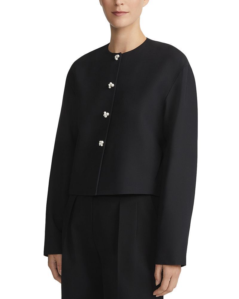 버튼 자켓 Pearlescent Button Collarless Jacket 5312939