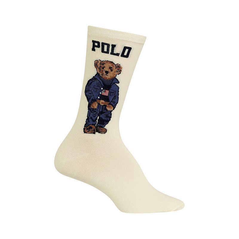 여성 폴로 베어 크루넥 삭스 Women's Americana Polo Bear Crew Socks 9941574 Ivory