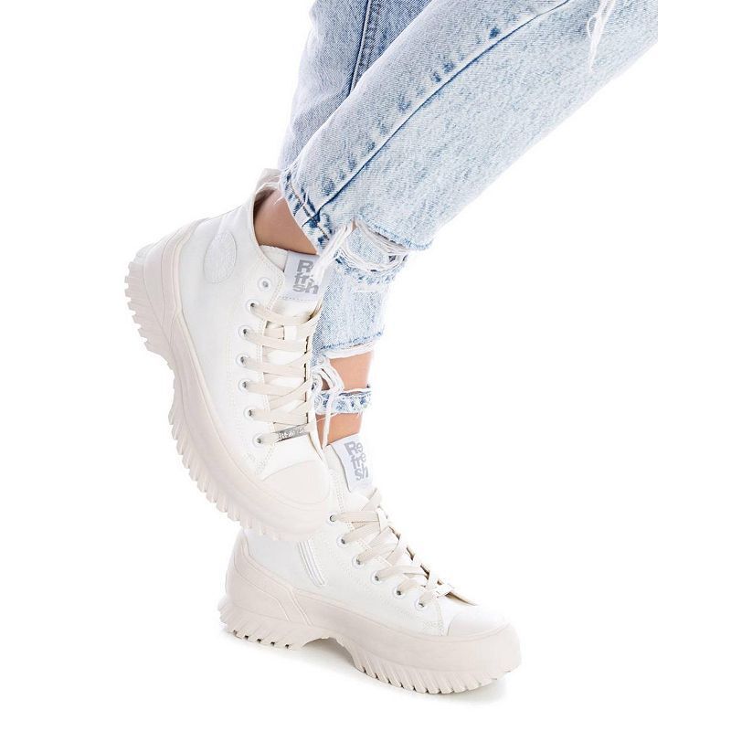 여성 캔버스 플랫폼 하이탑 스니커즈 바이 Women's Canvas Platform High-Top Sneakers By 16618130 White