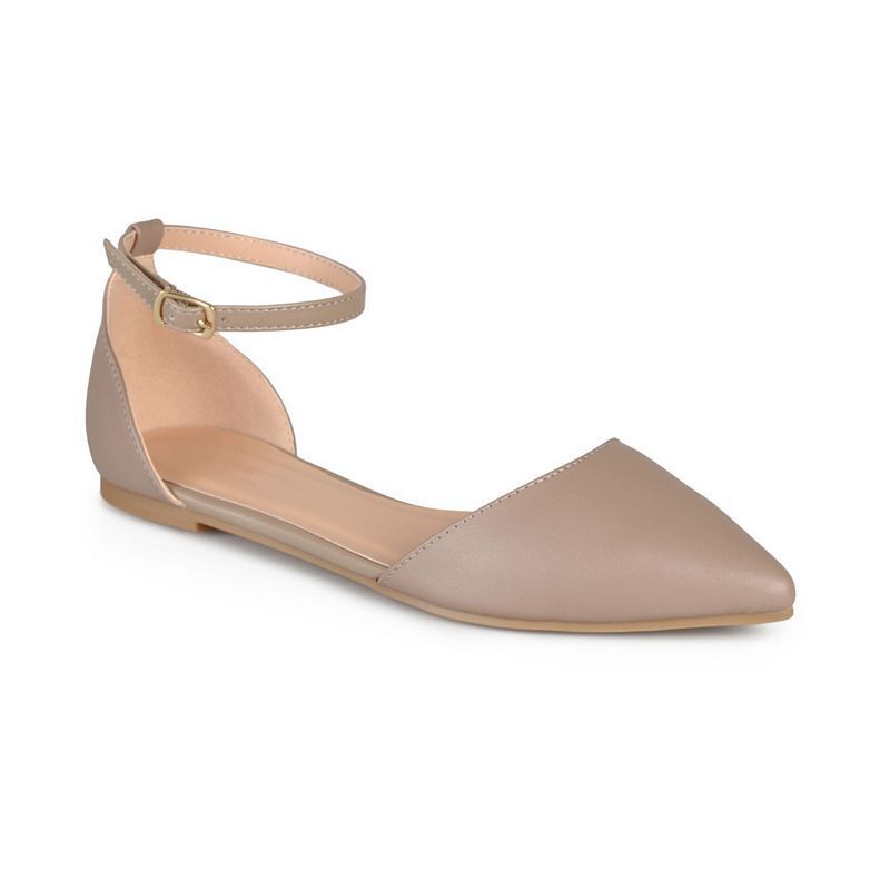 여성 앵클 스트랩 포인티드 플랫슈즈 Women's Reba Ankle Strap Pointed Toe Flats 9597399 Taupe