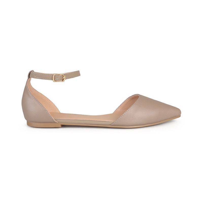 여성 앵클 스트랩 포인티드 플랫슈즈 Women's Reba Ankle Strap Pointed Toe Flats 9597399 Taupe
