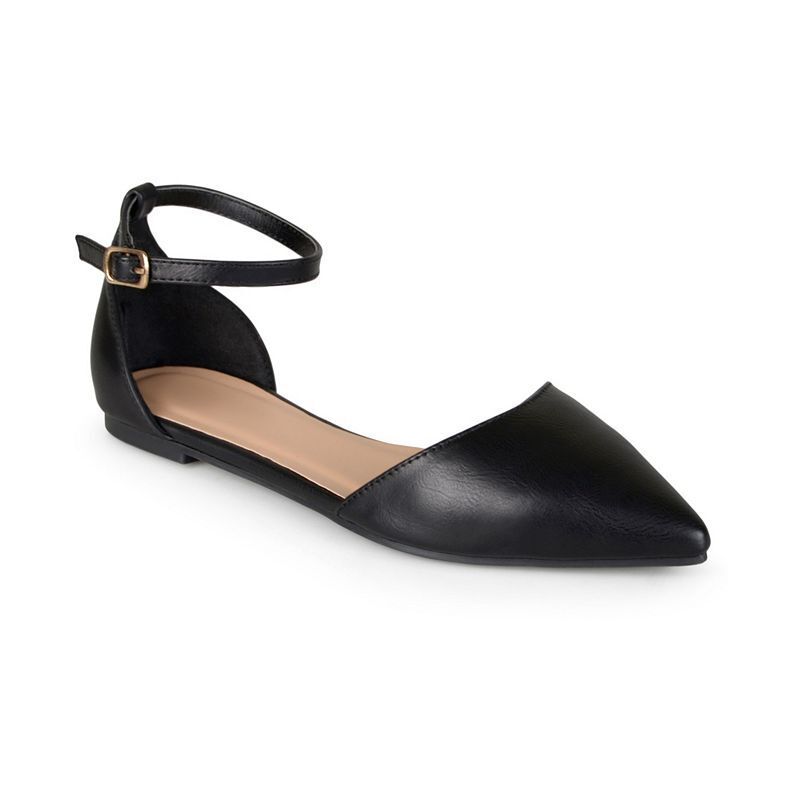 여성 앵클 스트랩 포인티드 플랫슈즈 Women's Reba Ankle Strap Pointed Toe Flats 9597399 Black