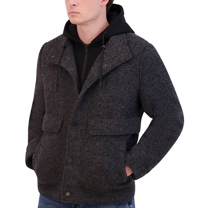 Hooded boucle coat online