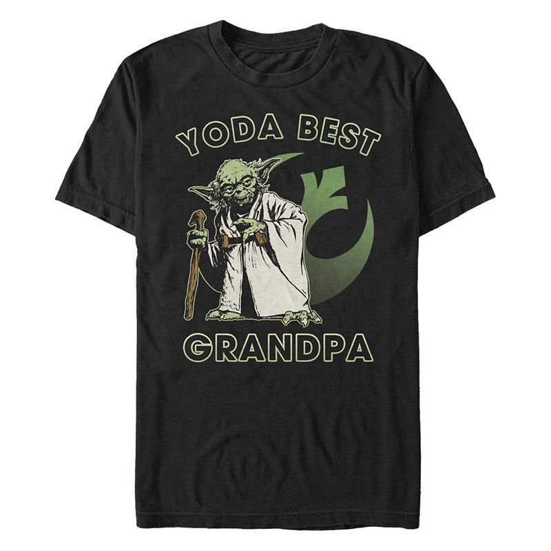 남성 별 로고 숏 슬리브 티셔츠 Men's Star Wars Yoda Best Grandpa Rebel Logo Short Sleeve T-shirt 10500107 Black