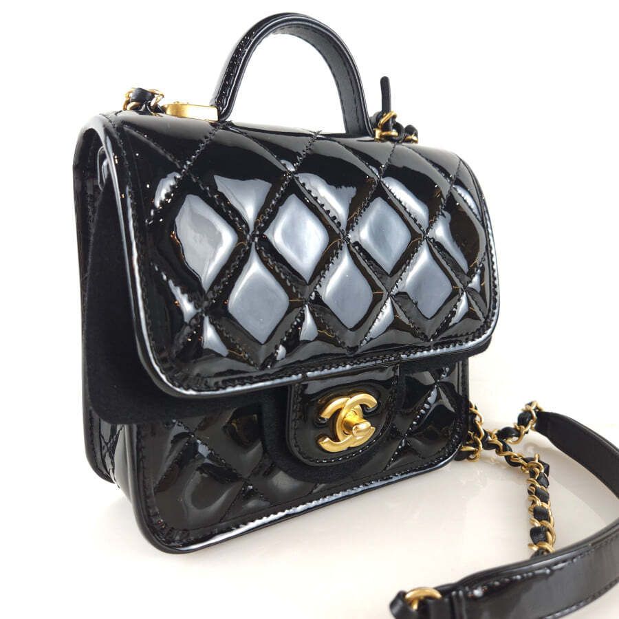 CHANEL Square Top Handle Flap Shoulder Bag Crossbody AS3652