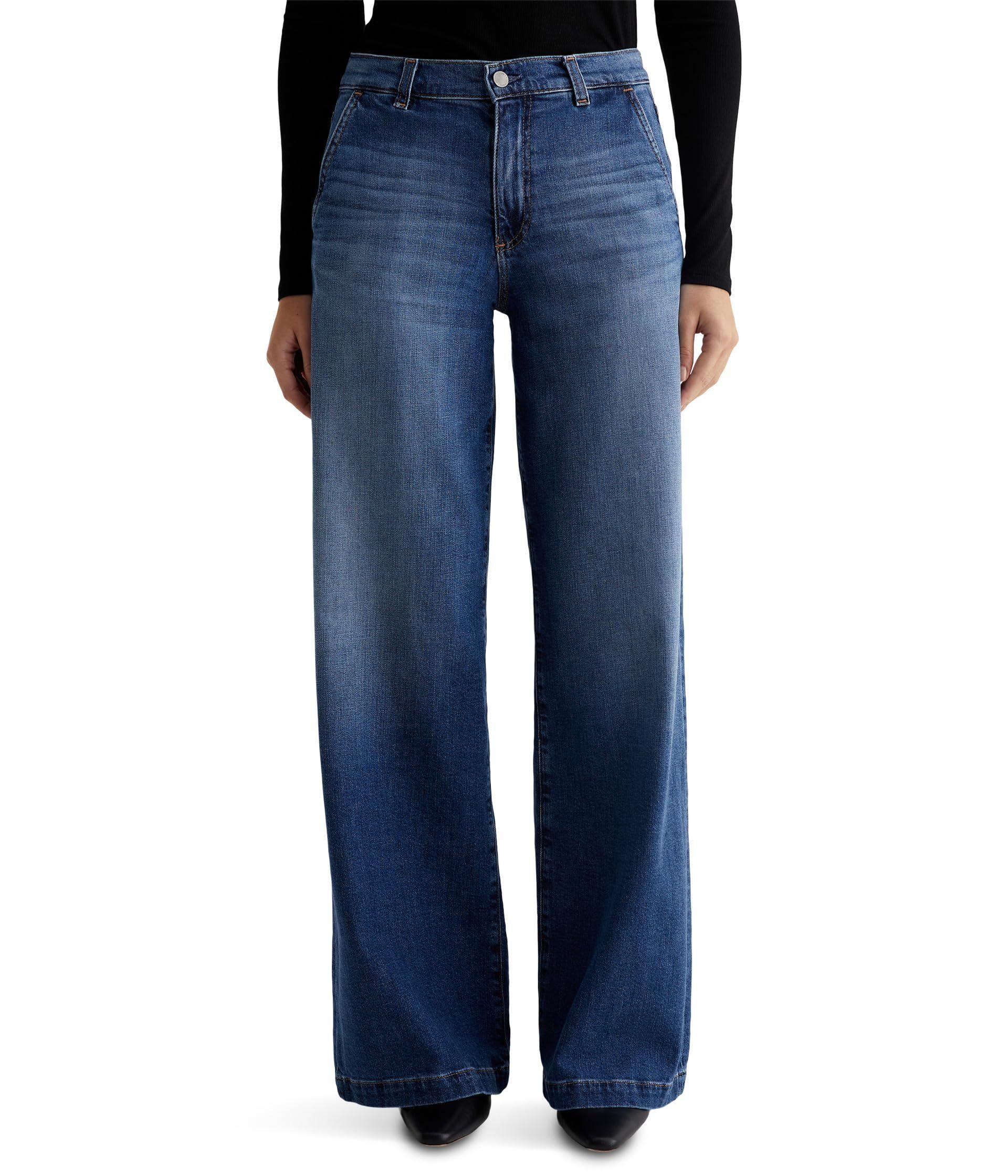 스텔라 미드 라이즈 와이드 팔라쪼 데님 Stella Mid-Rise Wide Leg Palazzo Jeans in Delphi 9994351 459777