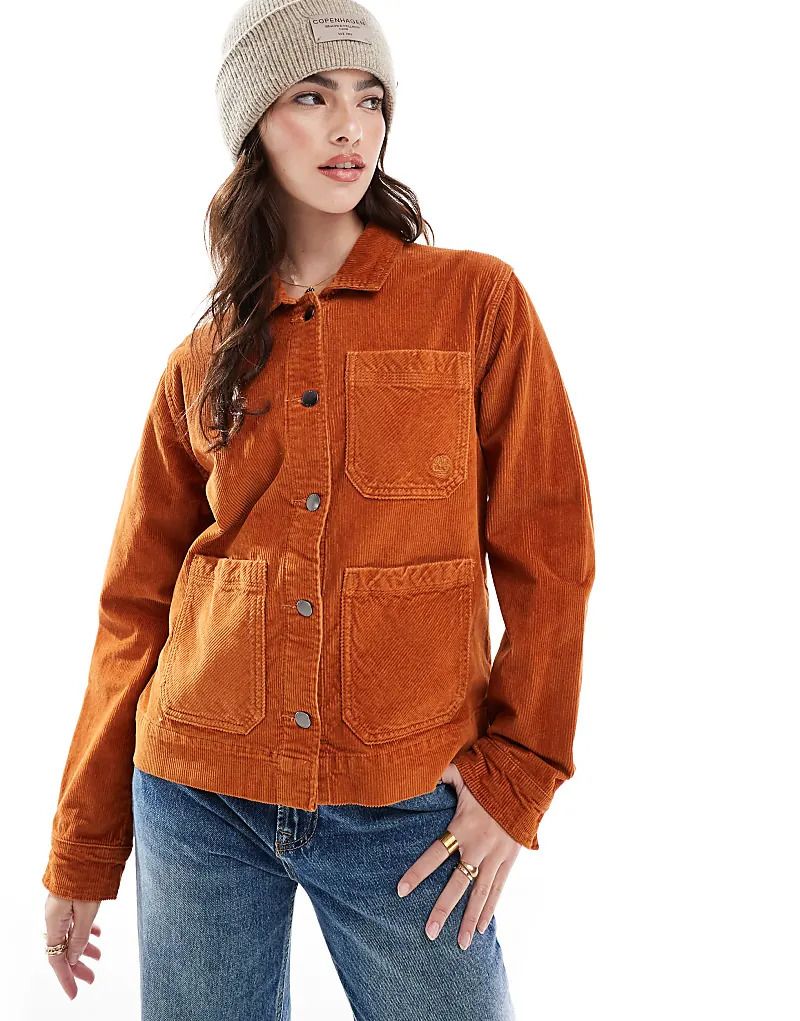 코듀로이 Chore-Jacke aus Cord in Umbrabraun 207650501Umbra