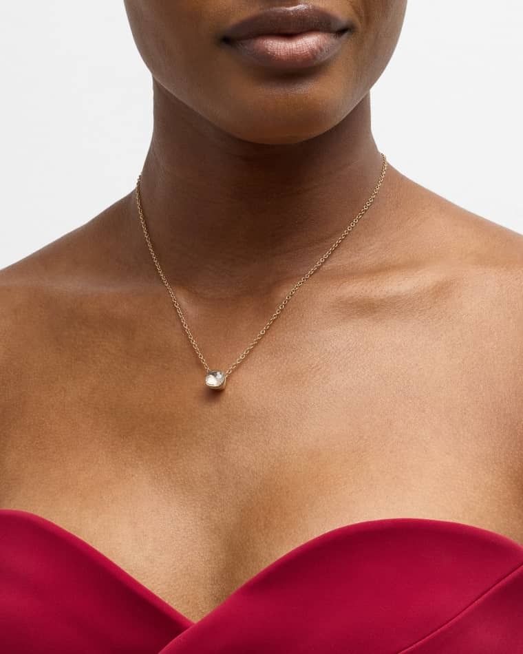 18k 로즈 골드 쁘띠 펜던트 목걸이 Nudo 18K Rose Gold Petite Pendant Necklace prod270270245WHITE TOPAZ